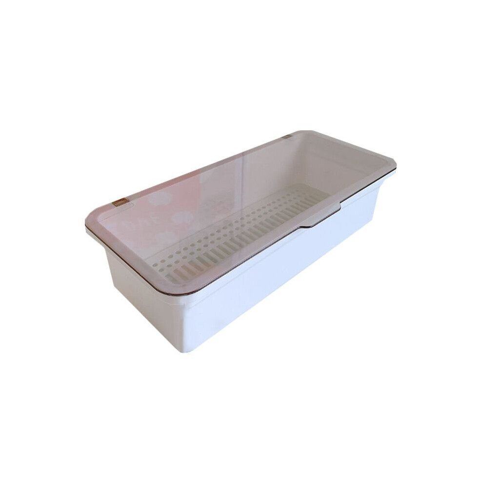 (White) Dustproof Portable Makeup Brush Storage Box With Lid Beauty Tools Organizer-image-OPC-P8YBXQ7-NEW