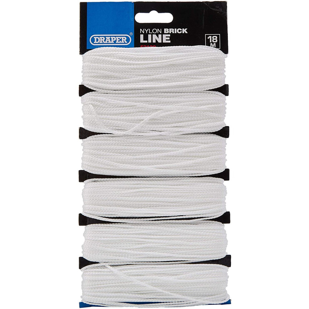 Draper 52130 Nylon Brick Line Hanks, 18m Length, White