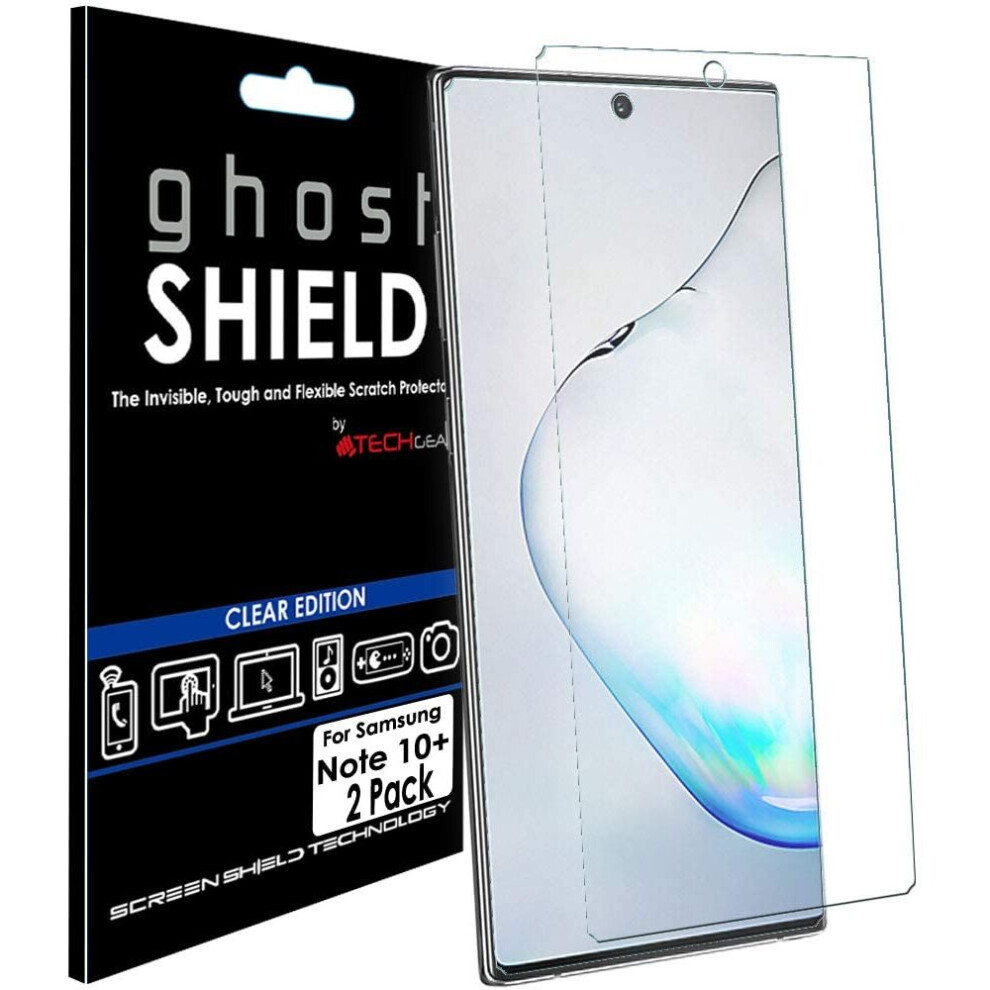 TECHGEAR [Pack of 2 Screen Protectors fit Samsung Galaxy Note 10 Plus [ghostSHIELD Edition] Reinforced TPU film Screen Protector Guard Covers [FULL