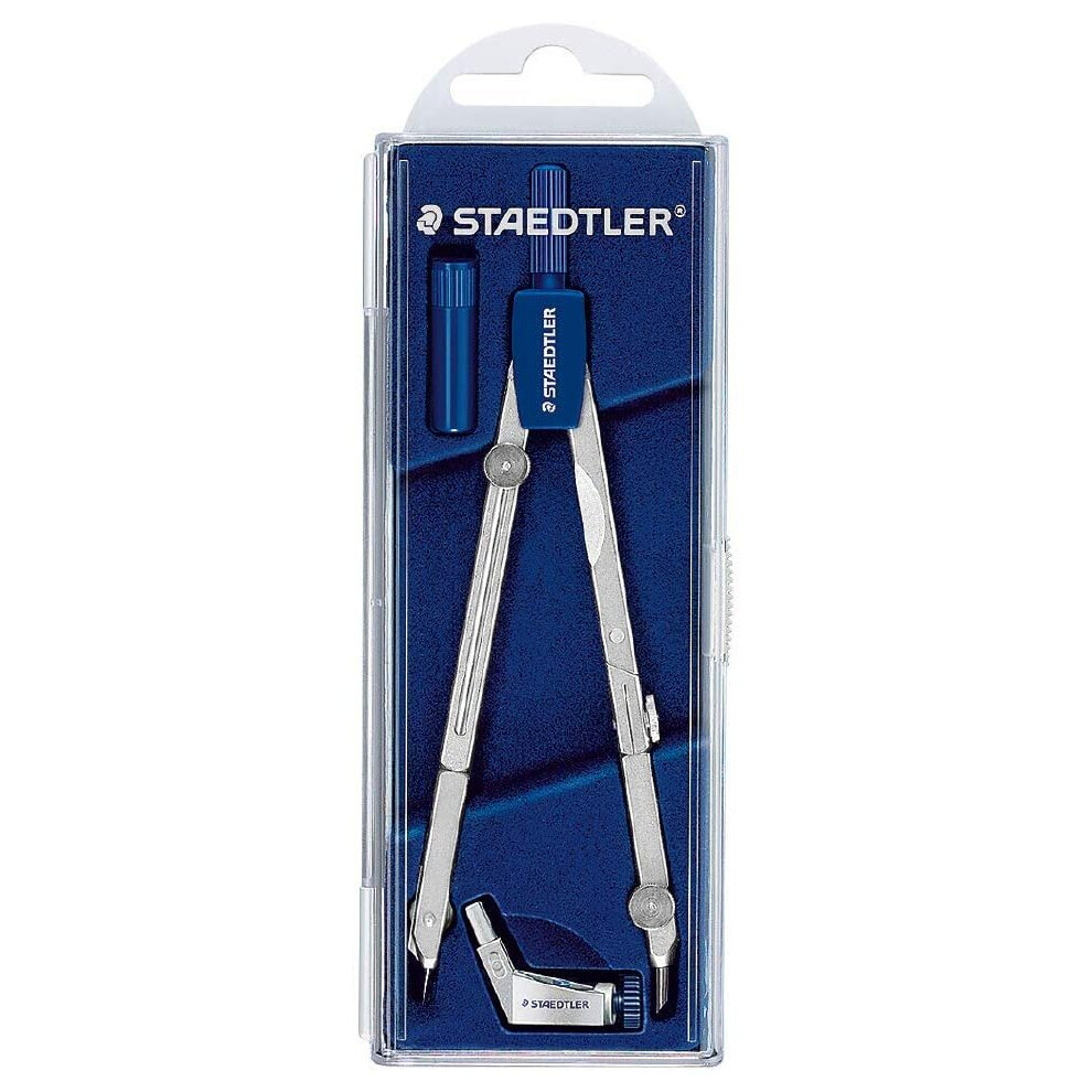 Staedtler Mars Basic 554 T01 554 Precision Compass with Extender in Case with Hinged Lid Silver