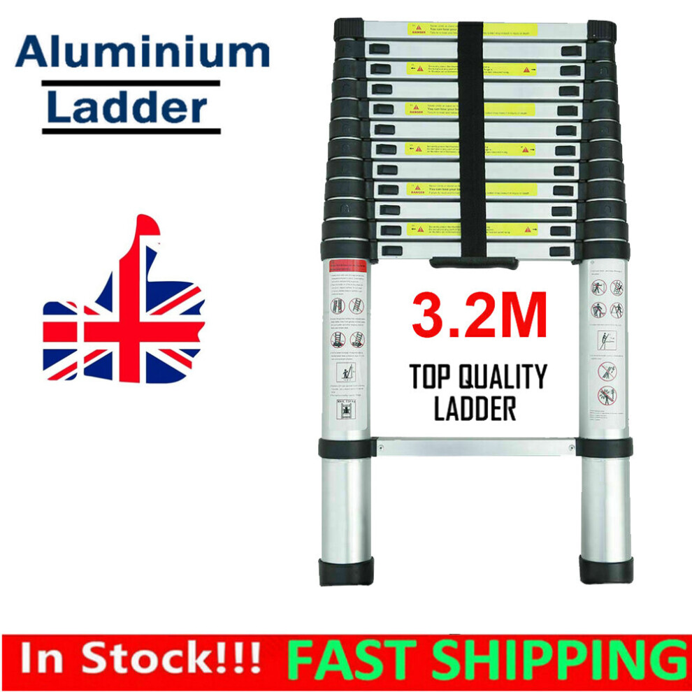 3.2M Portable Ladder Aluminum Multi-Purpose Telescopic Extendable UK