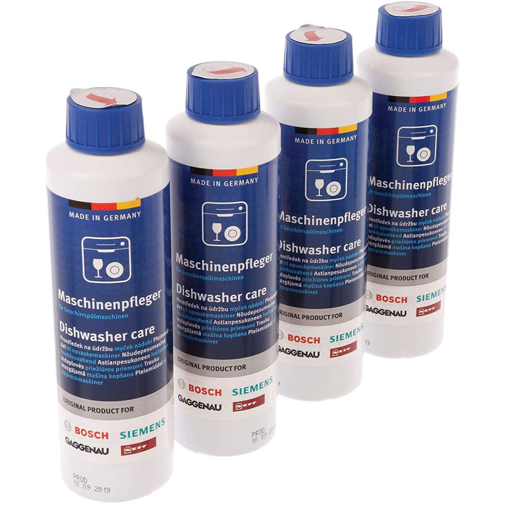 Bosch 00311566 Dishwasher Care Cleaner, 4 x 250 ml