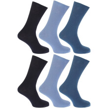 6 paar Heren 100% Katoenen LOOSE Brede Top Geribbelde Niet Elastische Sokken van ALER/UK Maten 6-11 en 11-13