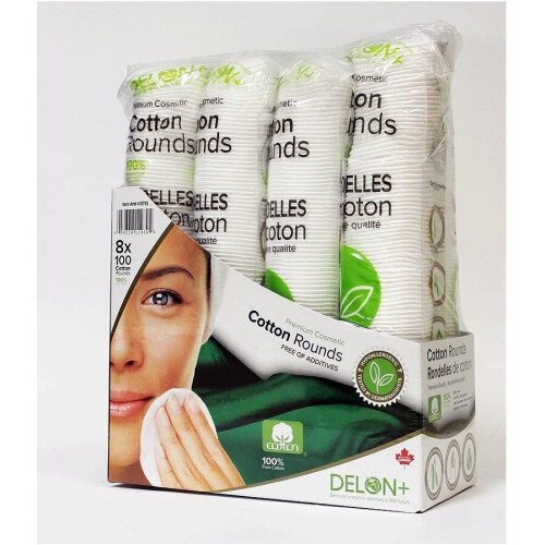 Delon 100% Cleansing Cotton Rounds, 800 Count
