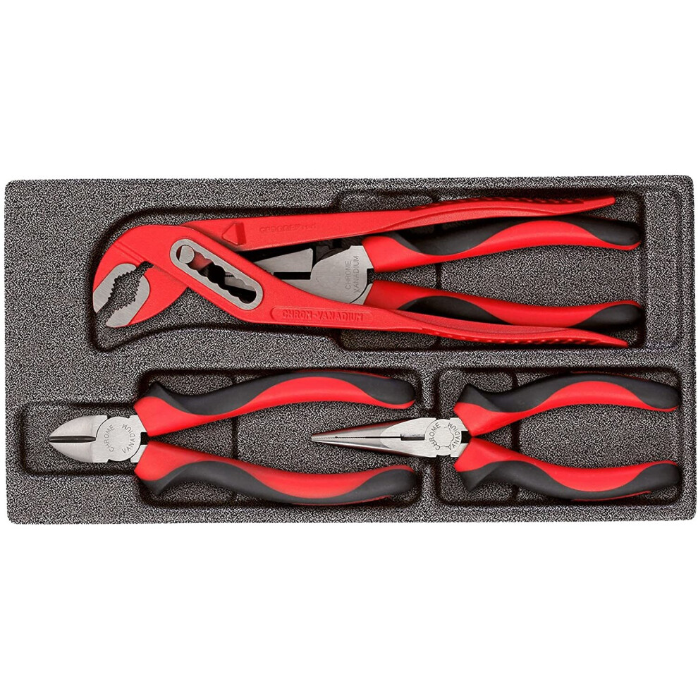 Gedore Red Pliers Set In 1/3 Foam Module, 4 Pieces 4060833017176