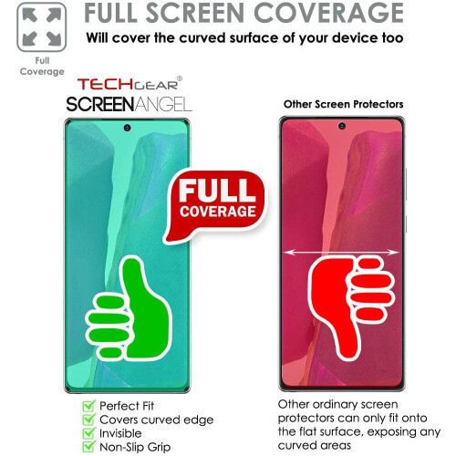 Techgear TECHGEAR [2 Pack Screen Protector fits Samsung Galaxy Note 20 [Screen Angel Edition] [In-Display FingerID Support] [Case Friendly] [Bubble Free] [FULL 2
