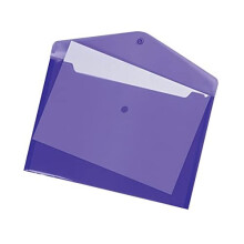 5 Star Office 937610 A4 Stud Wallet Polypropylene Translucent Envelope - Purple (Pack of 5)