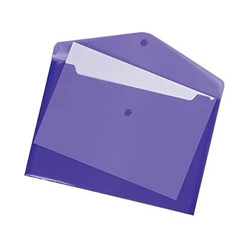5 Star Office 5 Star Office 937610 A4 Stud Wallet Polypropylene Translucent Envelope - Purple (Pack of 5)