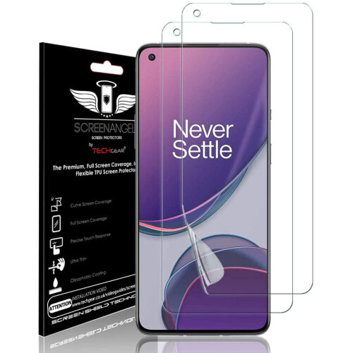 Techgear TECHGEAR [2 Pack Screen Protector fits OnePlus 8T [Screen Angel Edition] [Case Friendly] [Bubble Free] [FULL Screen Coverage] HD Clear Flexible TPU