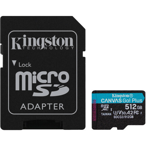 Kingston Kingston 512GB Canvas Go! Plus UHS-I microSDXC Memory Card with SD Adapter