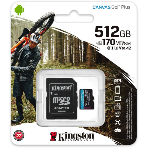 Kingston Kingston 512GB Canvas Go! Plus UHS-I microSDXC Memory Card with SD Adapter 2