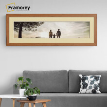 (Walnut With Ivory Mount, 24x10" Pic (28x14" Frame)) Panoramic Size Walnut Picture Frame Photo Frames With Multicolored Mounts Wall Hanging Frame