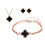 (Black) Four Leaf Clover Jewellery Set 2