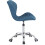 Blue Fabric Adjustable Swivel, Chrome Base Modern Office Home Chair 3