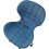 Blue Fabric Adjustable Swivel, Chrome Base Modern Office Home Chair 4
