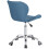 Blue Fabric Adjustable Swivel, Chrome Base Modern Office Home Chair 5