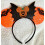 Disney Minnie Mouse Mickey Black sequence glitter pumpkin orange  headband 4