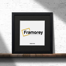 (Ash Black With Black Mount, 60x60CM Pic (70x70CM Frame)) Square Size Ash Black Picture Frame Photo Frames With Multicolored Mount Flat Wooden Poster Frames