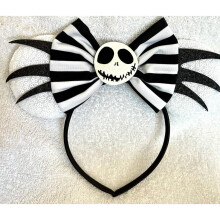 Minnie Mouse Black white sequence glitter nightmare Jack headband