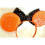 Disney Minnie Mouse Black sequence glitter pumpkin orange ears headband 3