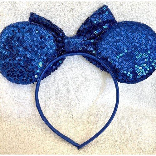 Disney Minnie Mouse Blue sequence glitter TinkerBell fairy headband Halloween 2