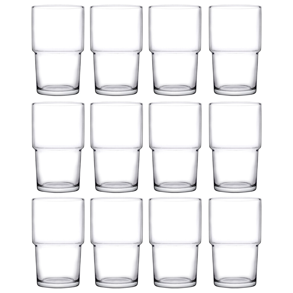 (12 Glasses) Pasabahce 440ml Stackable Tumbler Glasses 6 or 12