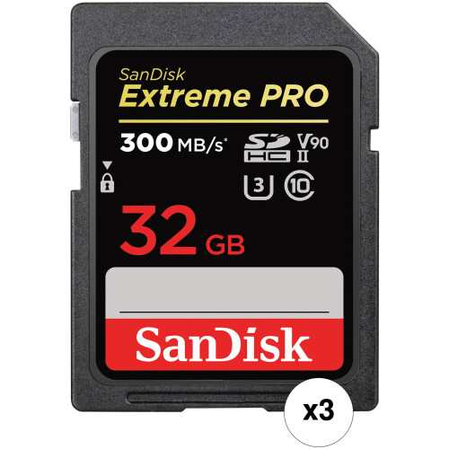 SanDisk SanDisk 32GB Extreme PRO SDHC UHS-II Memory Card (3-Pack)