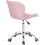 Pink Fabric Adjustable Swivel, Chrome Base Modern Office Home Chair 4