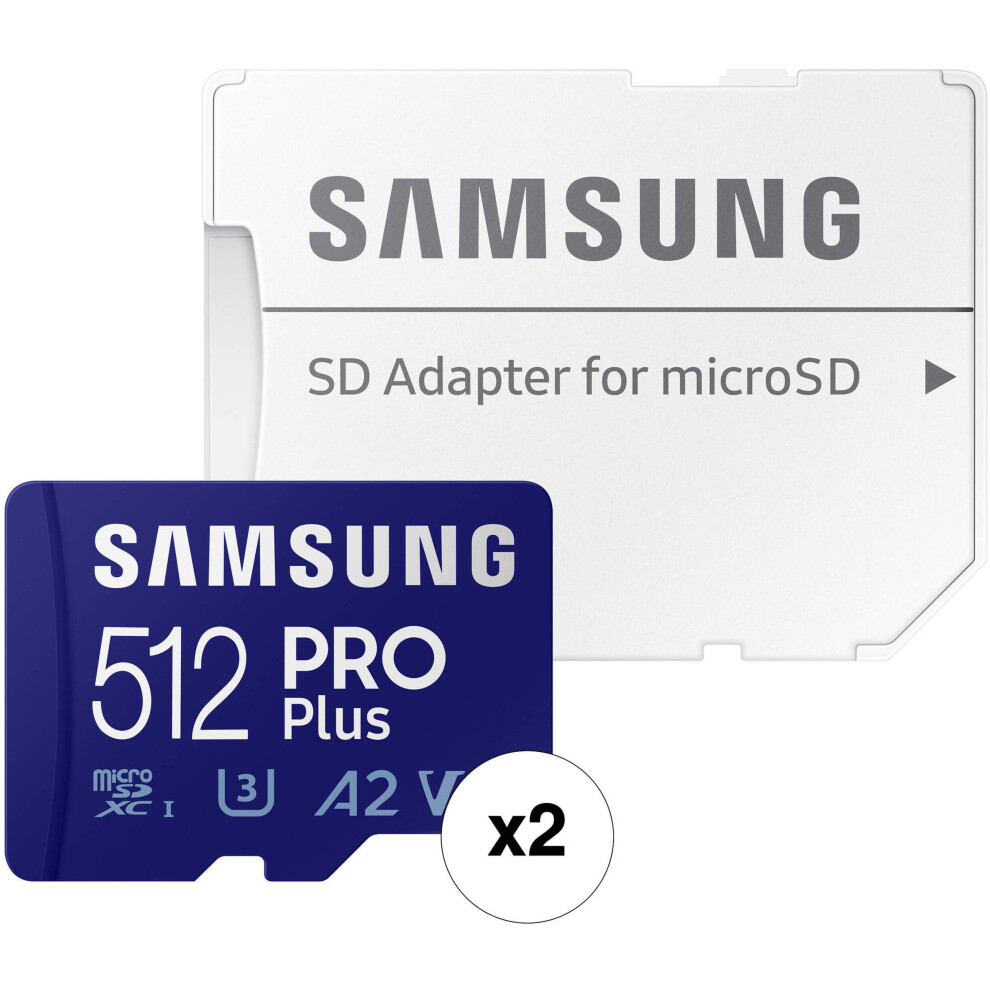 Samsung 512GB PRO Plus UHS-I microSDXC Memory Card with SD Adapter (2-Pack)