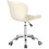 Milk White Adjustable Swivel, Chrome Base Modern Office Home Chair 2