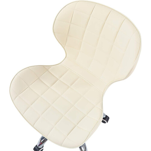 Milk White Adjustable Swivel, Chrome Base Modern Office Home Chair 2