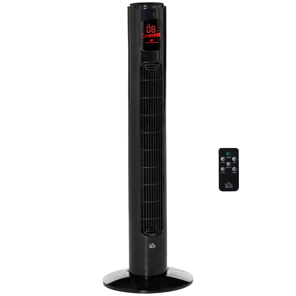 Homcom 38 Inch Tower Fan With 70 Oscillation 3 Speed And 3 Mode Indoor Black