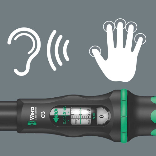 Wera Clé à pipe - WERA - Click-Torque C 3 - Noir - Vert - Système à libération rapide 2