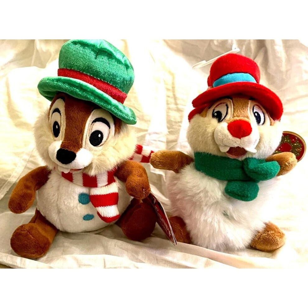 Disney Chip Dale Christmas Holiday Soft Plush Doll Toy New Tagged