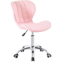 Pink Faux Leather Chrome Base Modern Office Home Chair Best