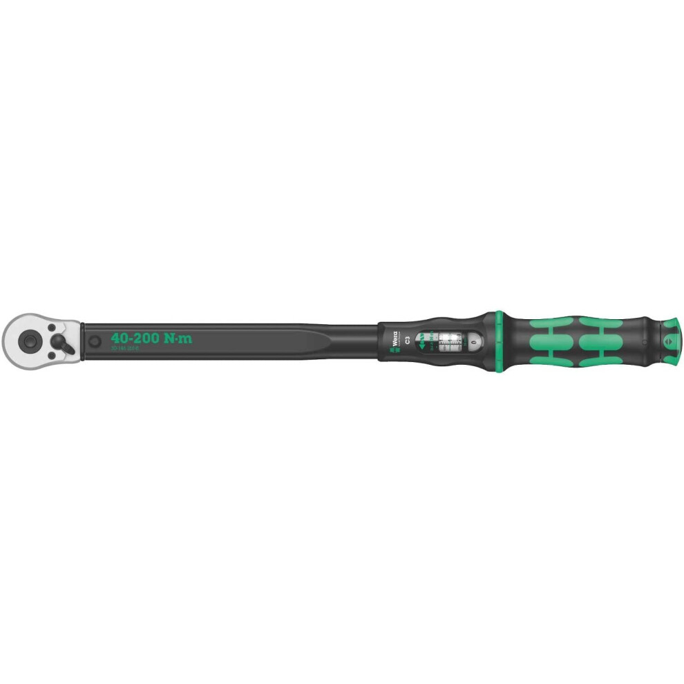 Wera Click Torque C 3 Adjustable Torque Wrench, 1/2" Square Drive, 40 - 200 Nm, 05075622001