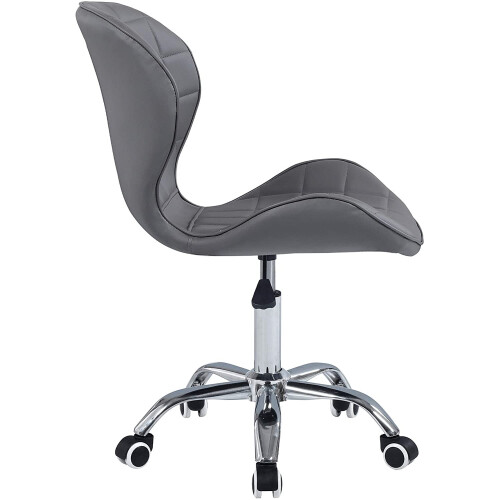 Grey PU Adjustable Swivel, Chrome Base Modern Office Home Chair Best 1
