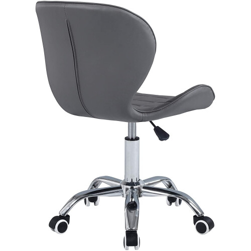 Grey PU Adjustable Swivel, Chrome Base Modern Office Home Chair Best 2
