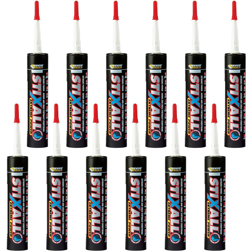 Everbuild 12 X Clear Stixall Ms Polymer Grab Sealant Adhesive - 290Ml