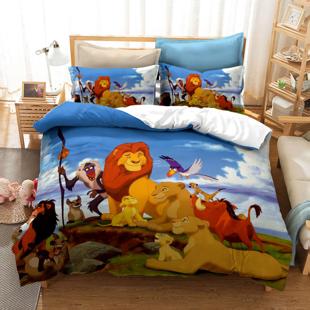 (Style 01, Single) lion king Bedding Single Double King Duvet Cover