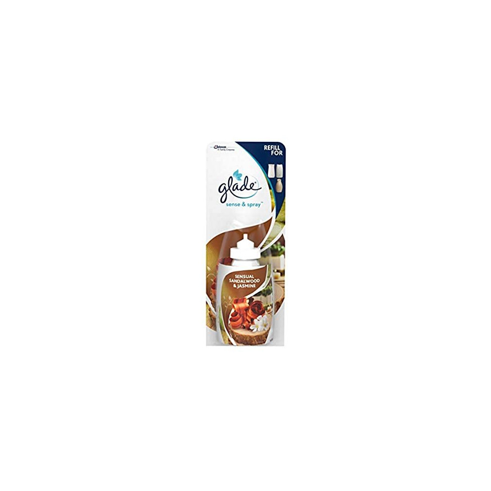 Glade Sense & Spray Air Freshener, Motion Activated Automatic Odour Eliminator for Home, 18 ml Refill, Sandalwood & Jasmine, 8 Refills