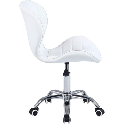 White PU Adjustable Swivel, Chrome Base Modern Office Home Chair Best 1