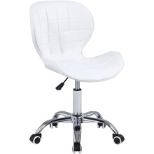 White PU Adjustable Swivel, Chrome Base Modern Office Home Chair Best