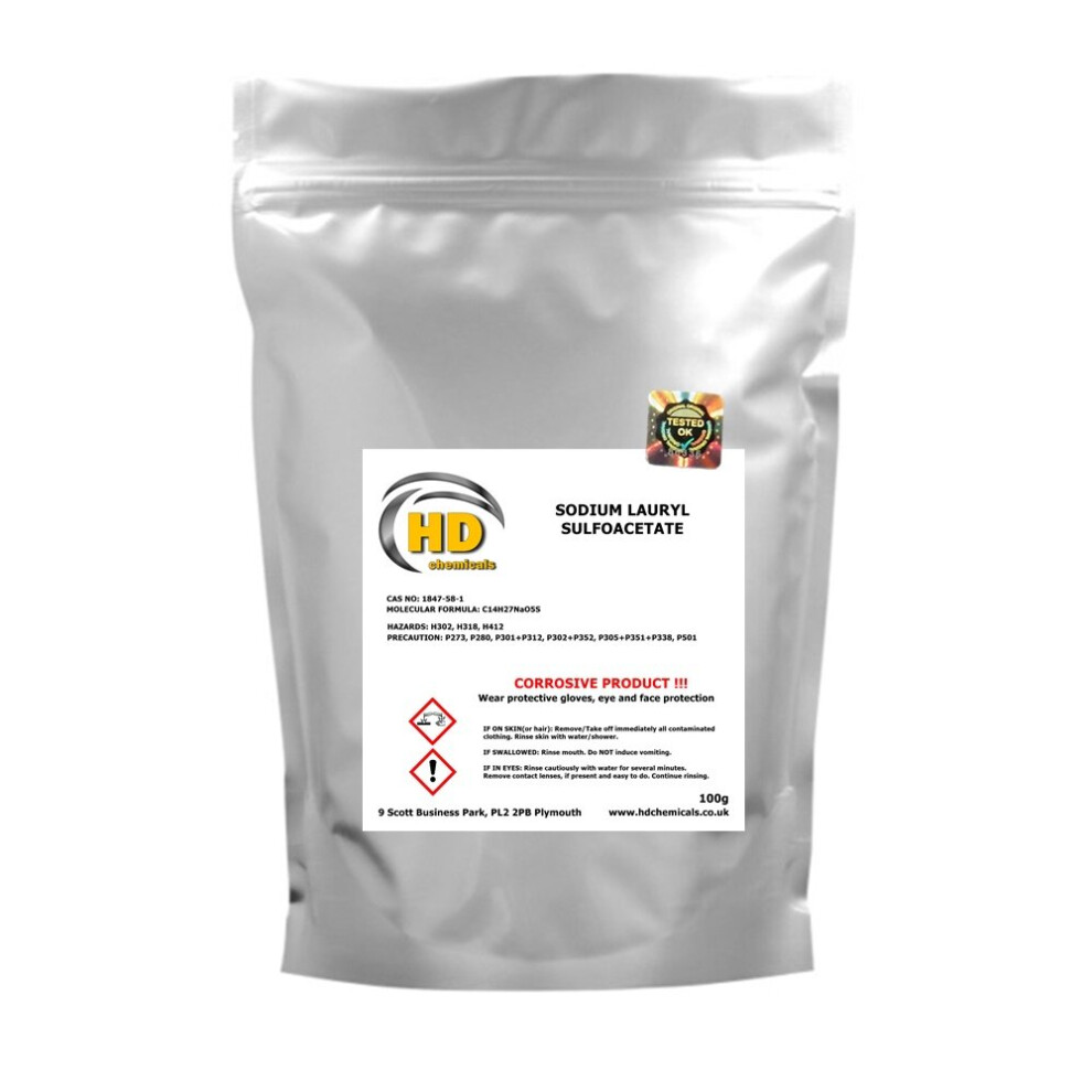 Hd Chemicals Ltd (100G) Sodium Lauryl Sulfoacetate Natural Surfactant Foaming Agent