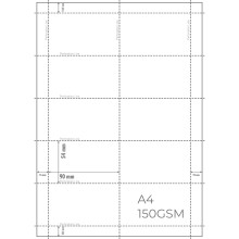 OfficeGear Perforated Printable Name Badge Insert Cards Business Card ID Badges Refills (550 Pack) 90x54mm or 9x5.4cm - White A4 Printable Card 150
