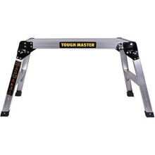 TOUGH MASTER Aluminium2 Step Up Ladder Folding Hop Up Fold Bench Stool Work Platform 760mm Foldable Stool To Sit On, Indoor/Outdoor Step Ladder