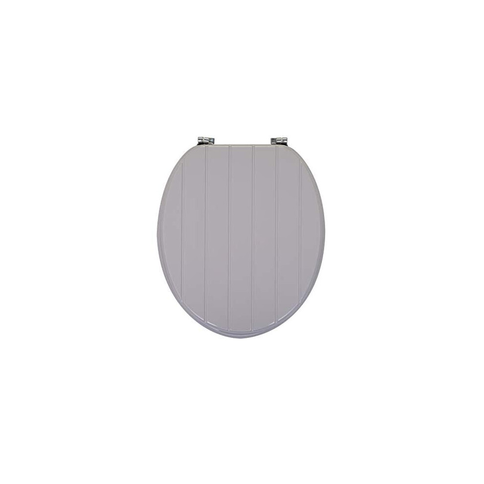 AQUALONA Toilet Seat, MDF Moulded Wood, Light Grey