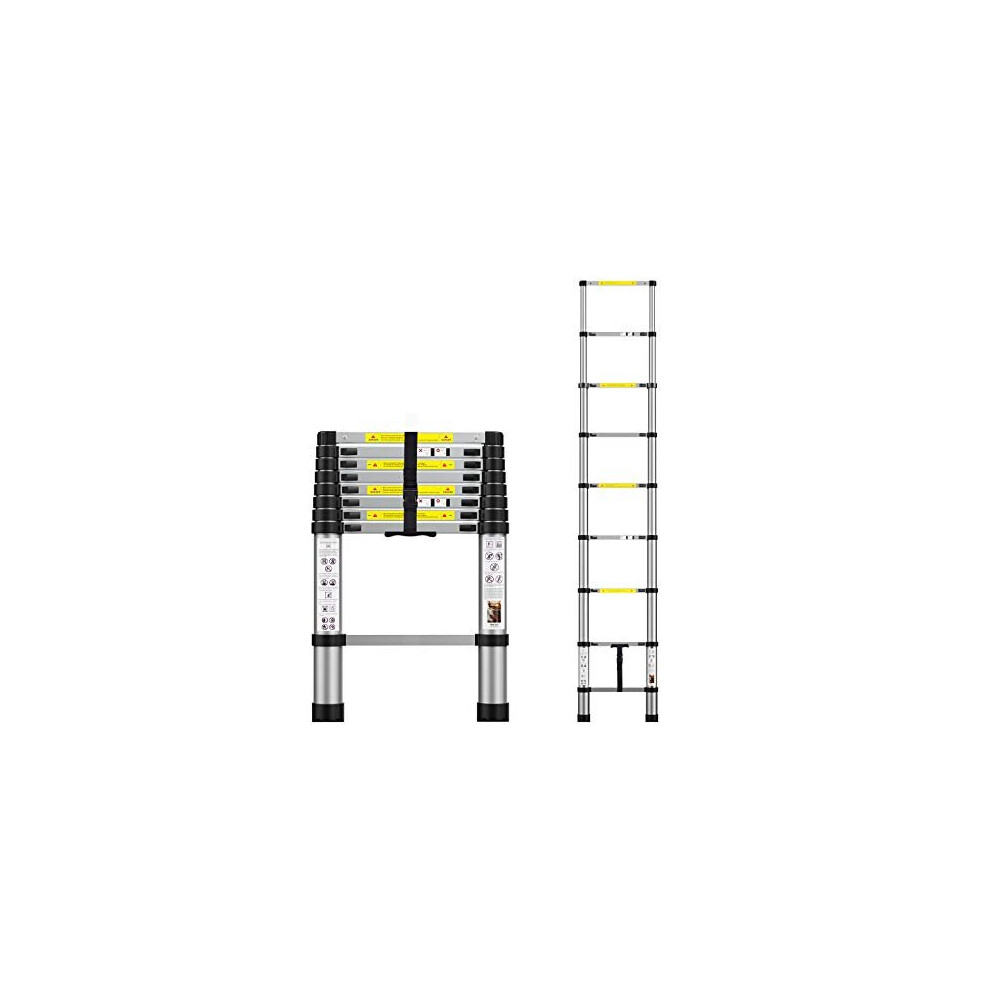 Telescoping Extension Ladder 8.5Ft, Aluminum Telescopic Ladders With Carry Bag For Outdoor Indoor Use 6974927630098