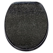Toilet Seat | High-Quality Surface | Stable Hinges | Easy to Mount | Glittering Black