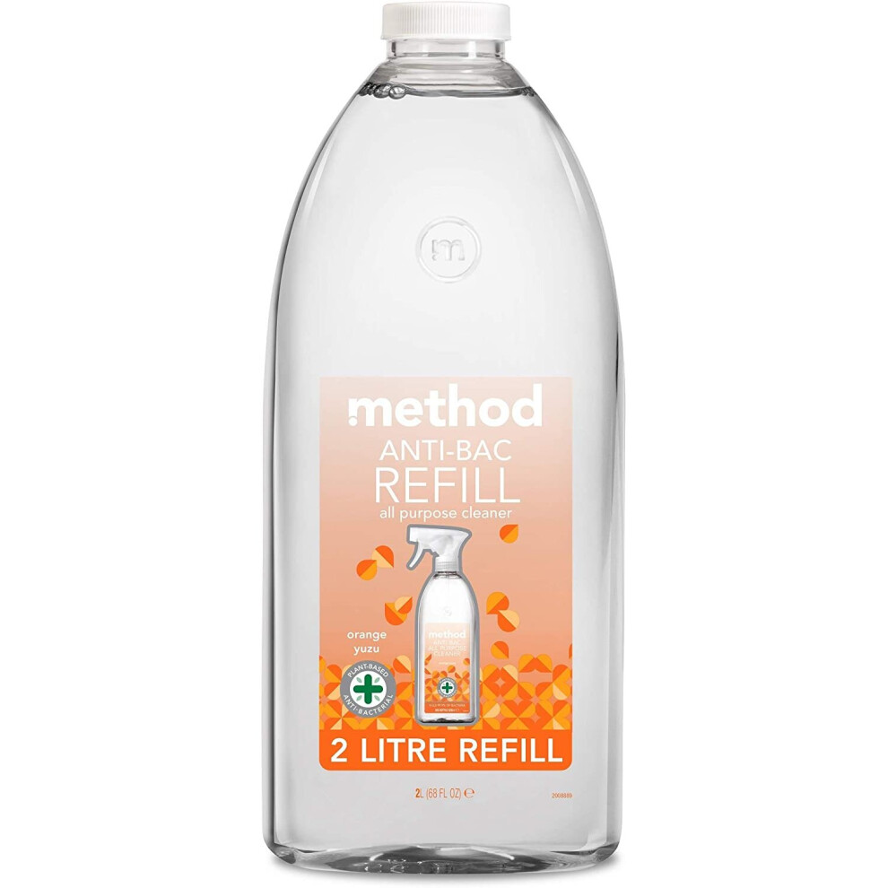 Method Antibacterial Spray Refill, All Purpose Cleaner, Orange Yuzu, 2 L